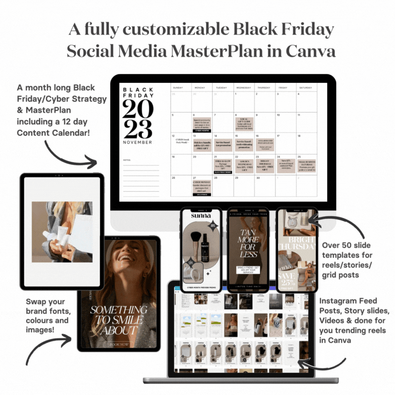 Black Friday Master Plan and Digital Collection 2023 CANVA TEMPLATE