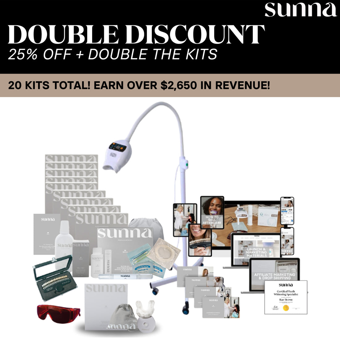 10 Pack + Retailer Sampler SunnaSmile Starter Package