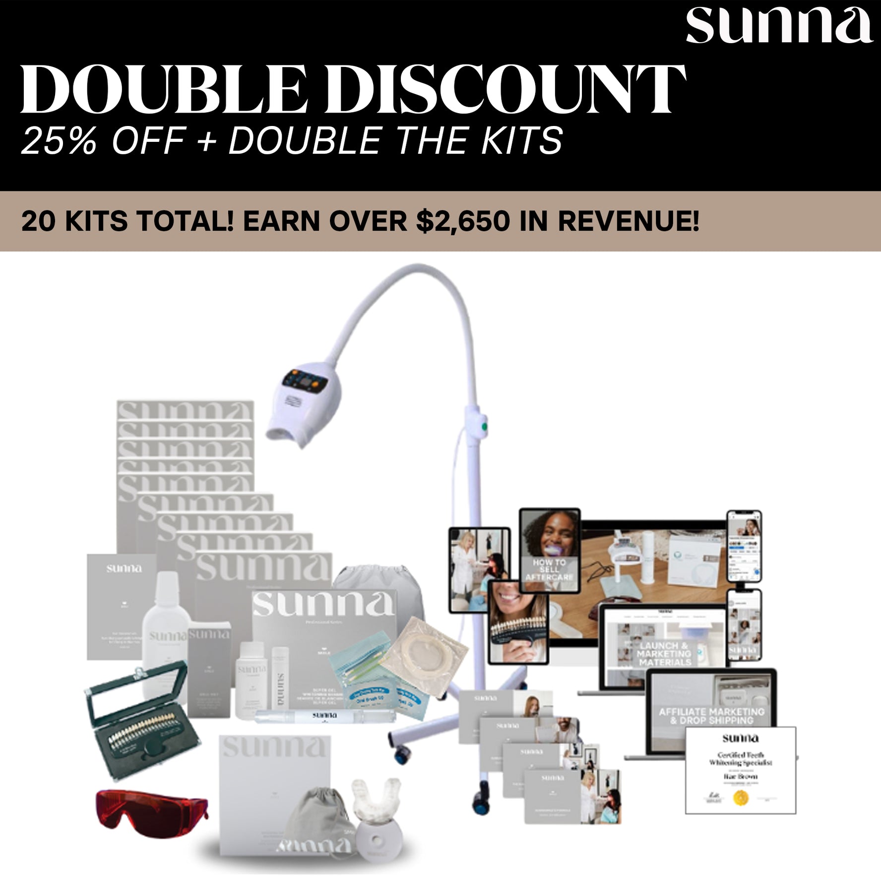 10 Pack + Retailer Sampler SunnaSmile Starter Package