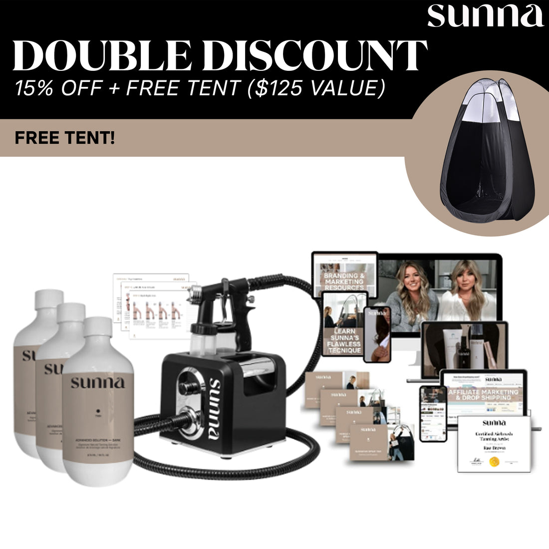Starter Spray Tan Essentials Kit by SunnaTan
