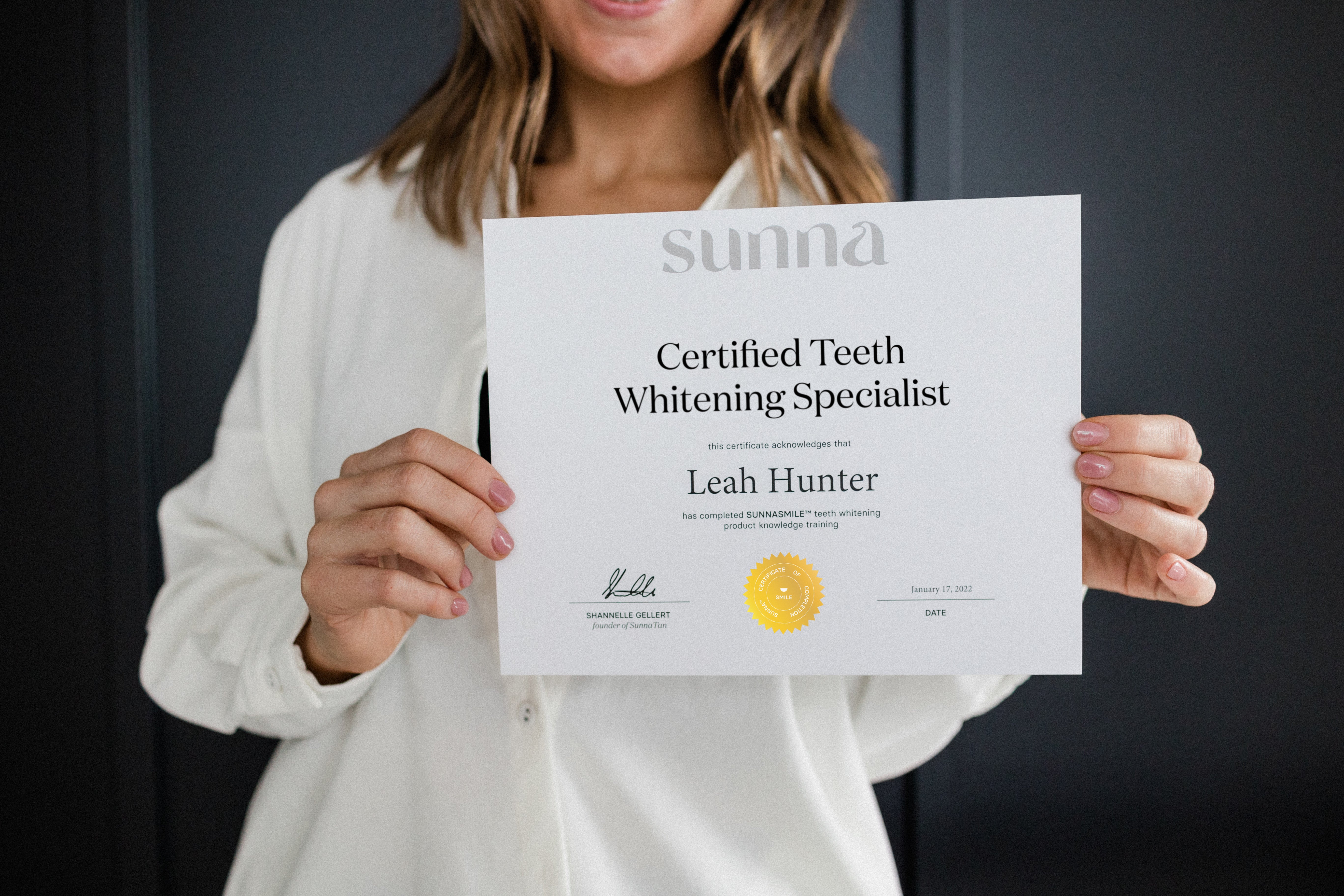 SunnaSmile Teeth Whitening Specialist Certification
