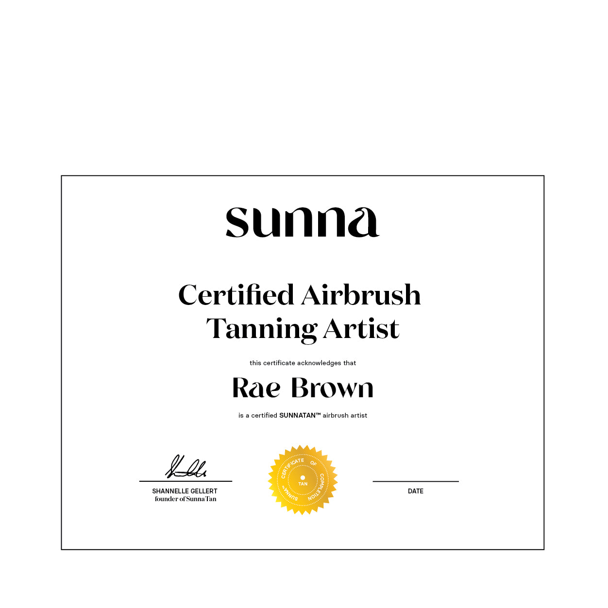 Sunna Certificate - Hard Copy