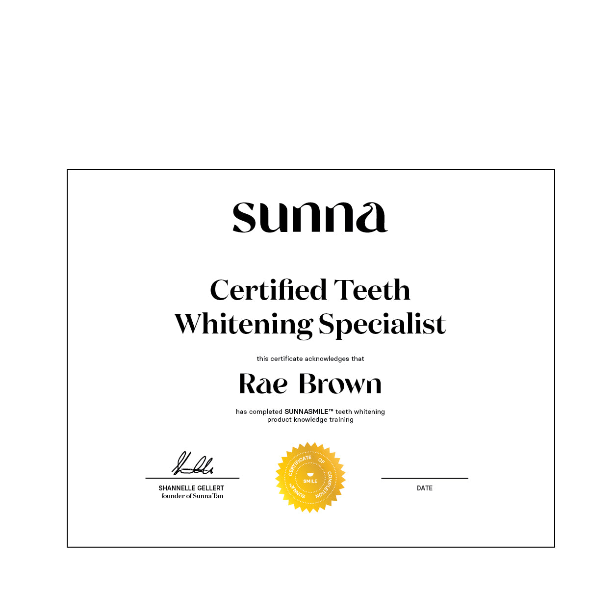 Sunna Certificate - Hard Copy