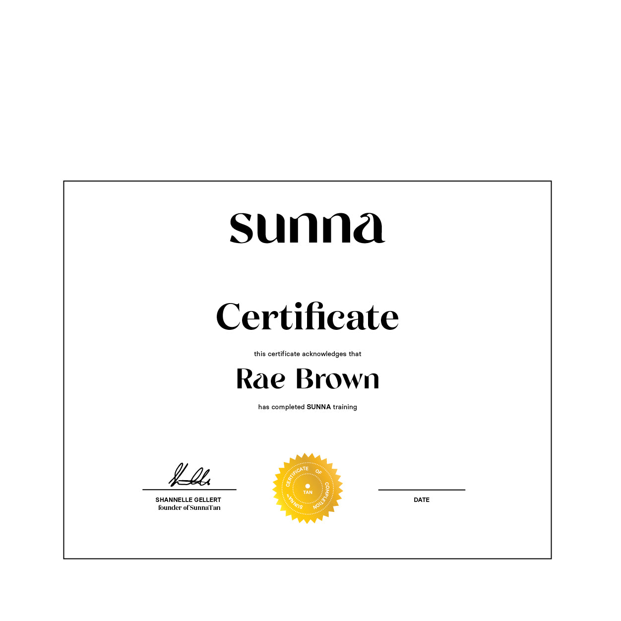 Sunna Certificate - Hard Copy